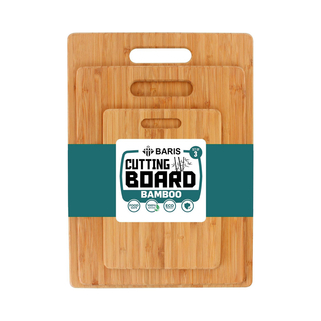 3-Piece Bamboo Cutting Board Set – Eco-Friendly & Knife-Safe Chopping Boards