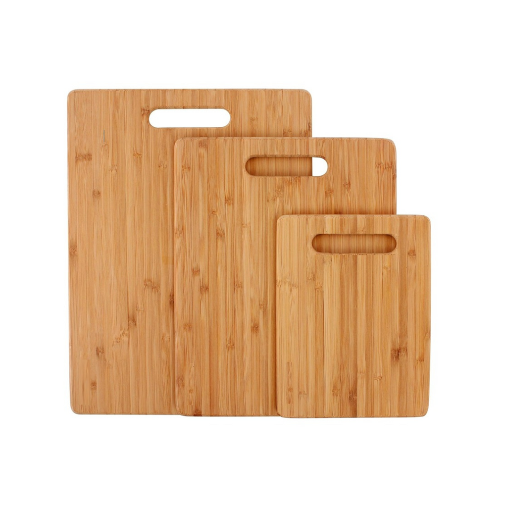 3-Piece Bamboo Cutting Board Set – Eco-Friendly & Knife-Safe Chopping Boards