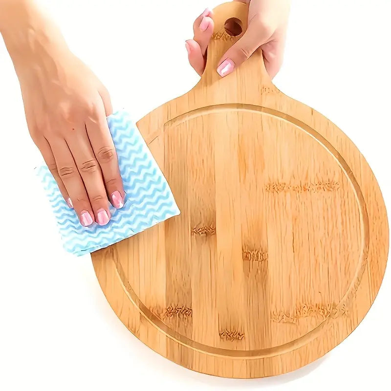 11.6" Bamboo Pizza Tray with Handle – Round Serving & Cutting Board
