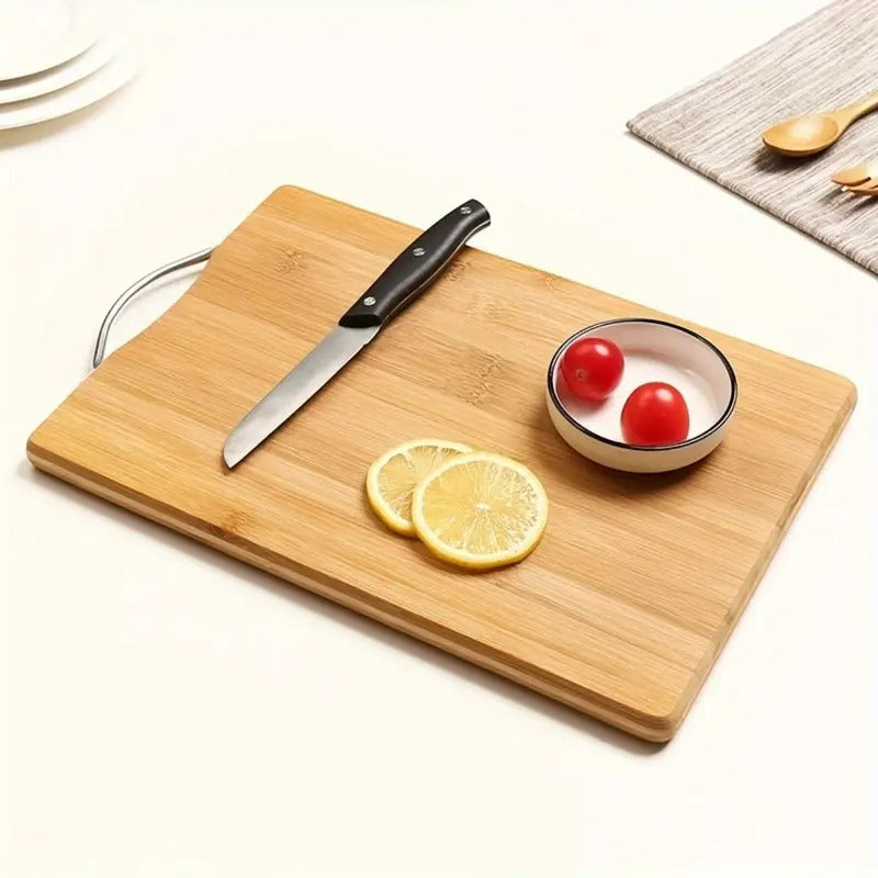 Large Bamboo Cutting Board 40×30cm – Extra Thick, Non-Slip with Handle