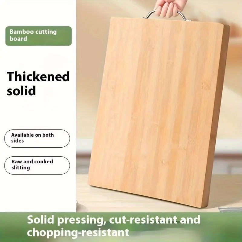 Large Bamboo Cutting Board 40×30cm – Extra Thick, Non-Slip with Handle