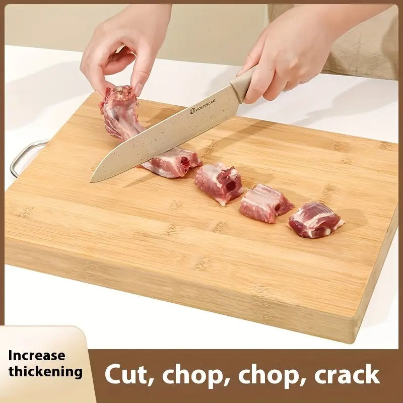 Large Bamboo Cutting Board 40×30cm – Extra Thick, Non-Slip with Handle