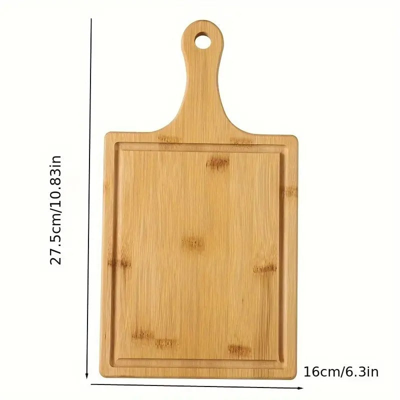 Wooden Pizza & Serving Board – Durable Bamboo with Handle