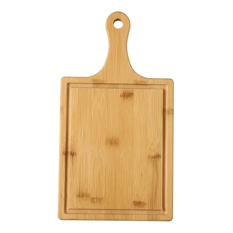 Wooden Pizza & Serving Board – Durable Bamboo with Handle