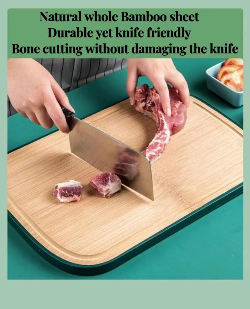 Large Bamboo & PP Reversible Cutting Board with Juice Groove 15.9"x11"