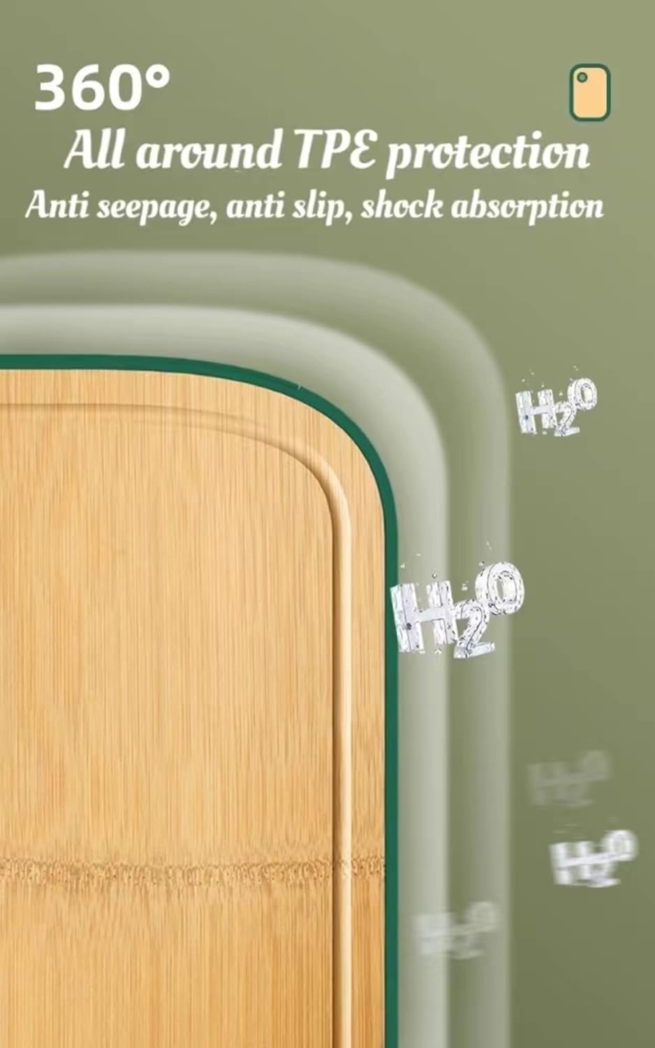 Large Bamboo & PP Reversible Cutting Board with Juice Groove 15.9"x11"