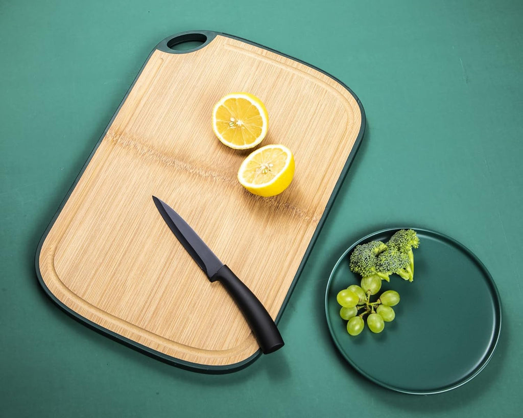 Large Bamboo & PP Reversible Cutting Board with Juice Groove 15.9"x11"